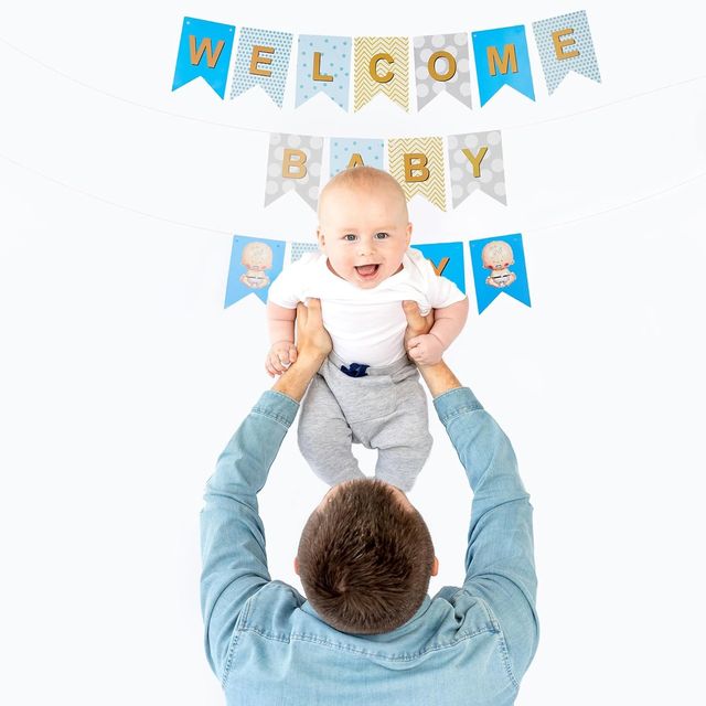 Just Party Welcome Baby Boy Theme Foil Balloon Banner Combo