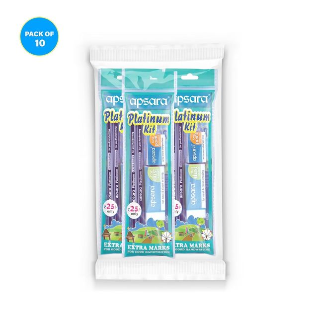 Apsara Platinum Kit | Kids Gift Set | School Kit | Fun Children's Gift | Gift for Kids | Pack of 10