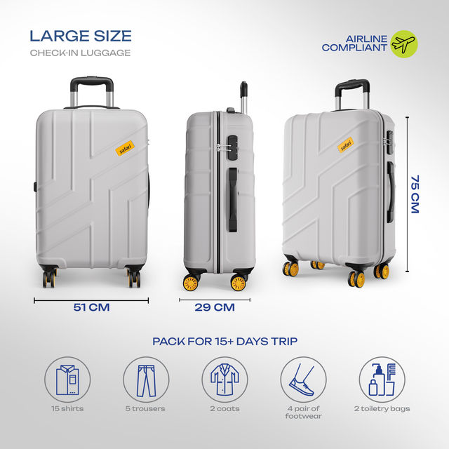 Safari Stratos Large Trolley Bag - Buy at ₹2998 Online | Instant