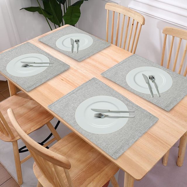 Lushomes Jute Table Mat - Grey | Jute Placemat | 12 x 18 inch