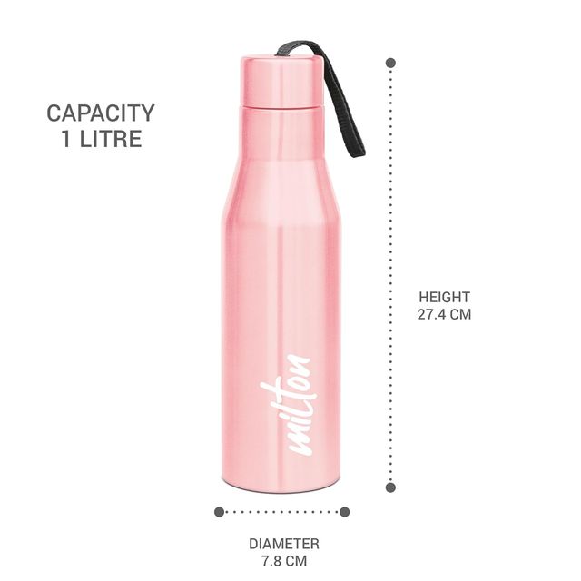 Milton Super 1000 Stainless Steel Water Bottle | 1000 Ml | Light Pink