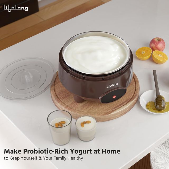 Lifelong Yogurt & Curd Maker for Home|Automatic Curd Maker with Auto Temperature Regulation(1 Lit)