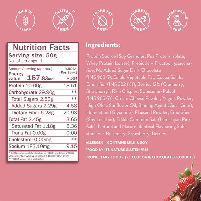 Phab Protein Bar Chocolate Berry Crunch 50 g Combo