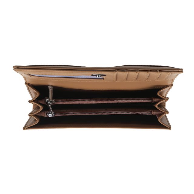 Mochi Brown Synthetic Wallet for Women | 95-7658-12
