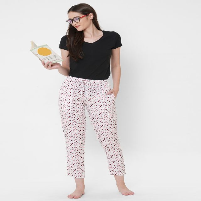 Urban Scottish Women s USWPJ513 Heart Printed Lounge Pyjama Pants | Multicolor - M