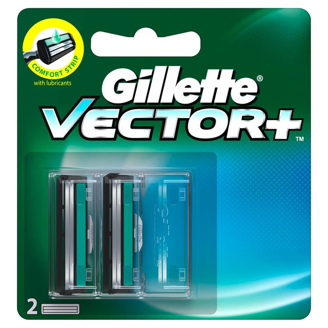 Gillette Vector Plus Manual Shaving Razor Blades - 2 Cartridge