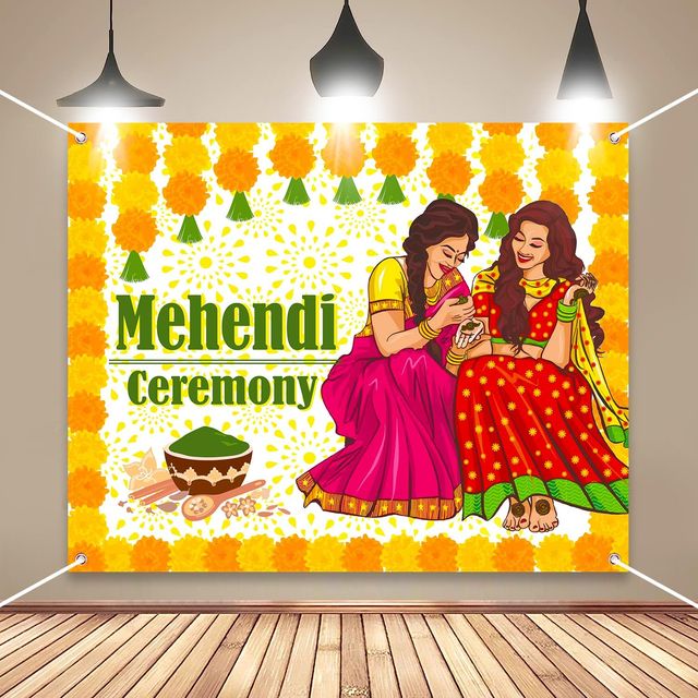 Party Propz Mehendi Backdrop Decoration Cloth