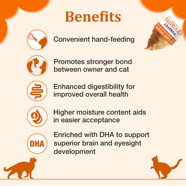 Purepet Creamy Cat Lickable Cat Treat - Real Chicken
