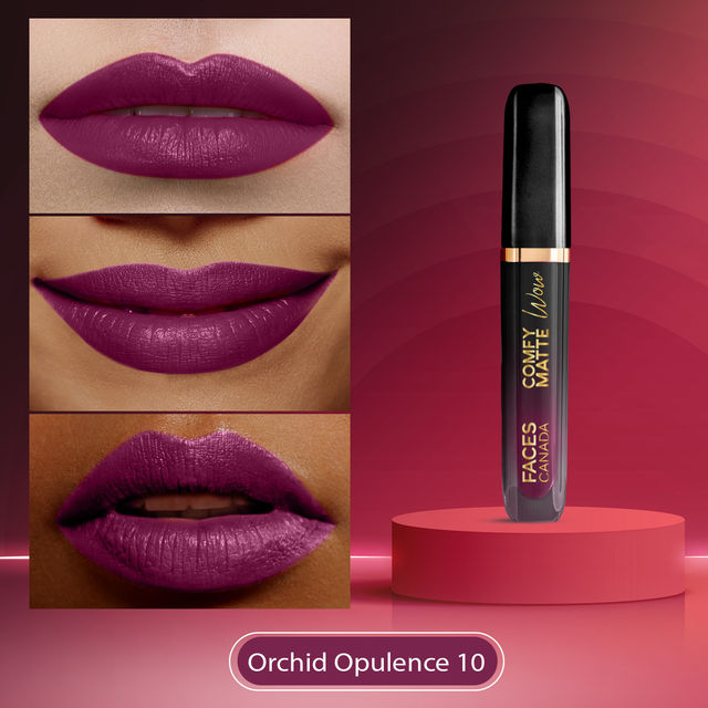 Faces Canada Comfy Matte Wow Liquid Lipstick - Orchid Opulence 10, One Swipe Application