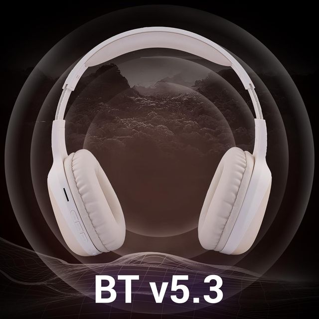 Zebronics Thunder Pro BT Headphone, Dual Pairing, Gaming Mode, ENC, Call Function, 60h Beige