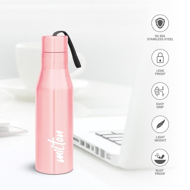 Milton Super 1000 Stainless Steel Water Bottle | 1000 Ml | Light Pink