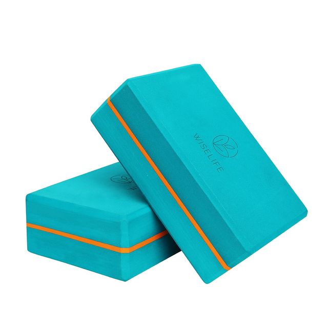 Wiselife Teal Yoga Block (Set of 2, Extra Large Size)