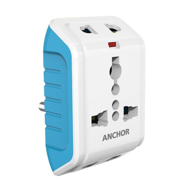Panasonic 6 Amp 2 Pin With Adaptor Adaptor, 22843, Blue