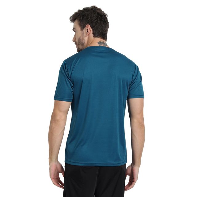FTX Men s Solid Round Neck Polyester Half Sleeve Casual T-shirt | Airforce-Navy-Steel-Grey | XL