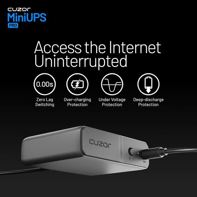 Cuzor Router Ups 12V 3A , Upto 8 Hour Backup
