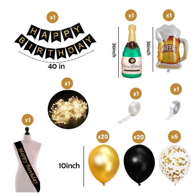 Party Propz Birthday Decoration Items For Girl - Pack Of 52