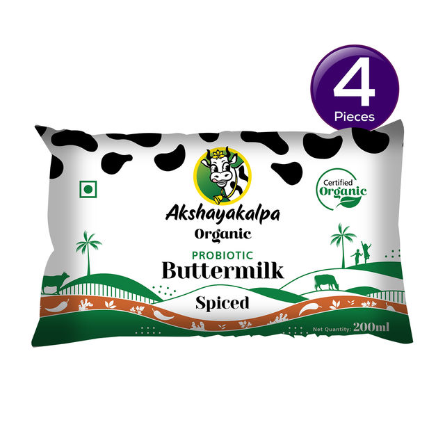 Akshayakalpa - Organic Probiotic Buttermilk Spiced 200 ml Combo