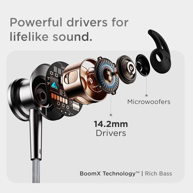 Boult Probass Eqcharge With Zen Mode Enc,Ultra-Fast Charging Bluetooth Headset(Blue, In The Ear)