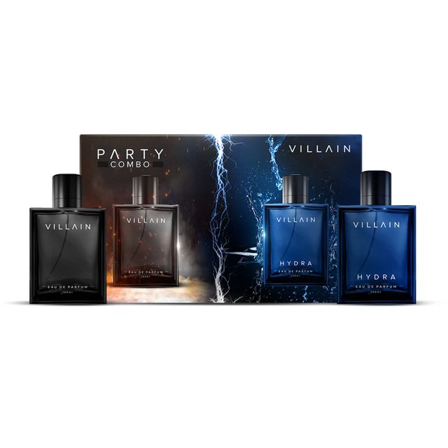 Villain Luxury Villain Party Combo Premium Long Lasting Perfume For Men (2pc) & Urban Forest Men'S George Leather Wallet | Blueberry (1pc) Combo