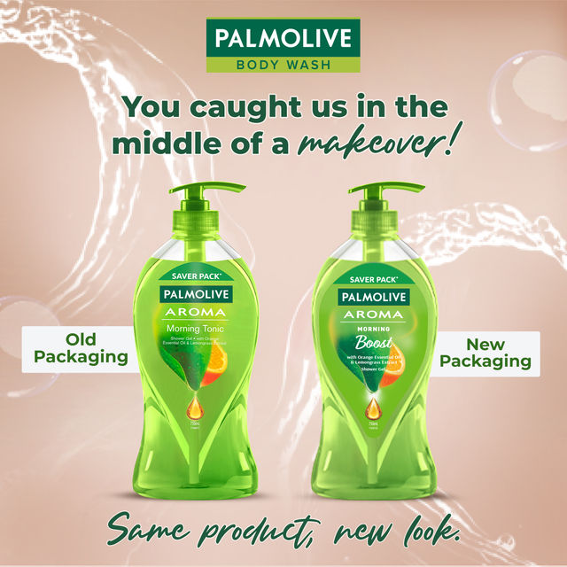 Palmolive Orange Essential Oil & Lemongrass Aroma Morning Boost (Tonic), Brightening Body Wash 750 ml Combo