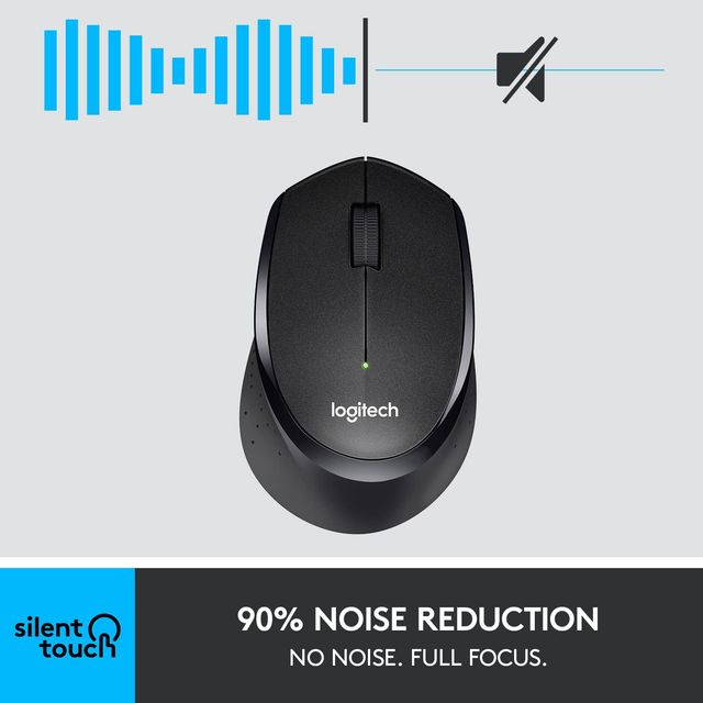 Logitech M331 Silent Plus Wireless Mouse-Black