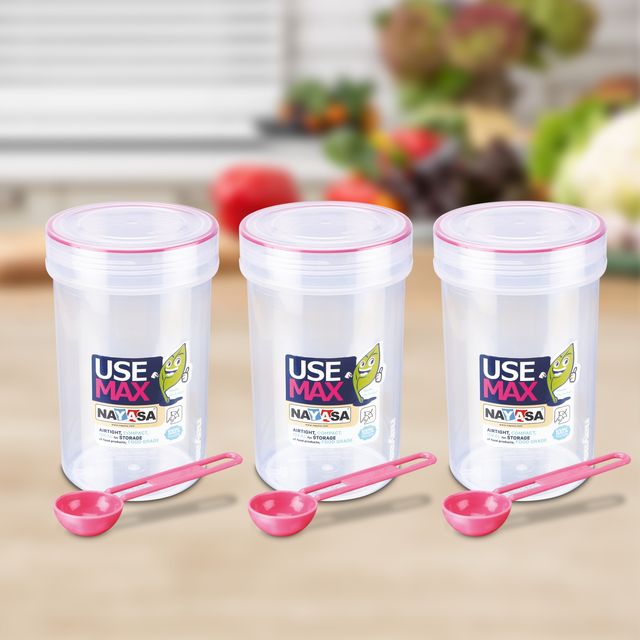 Nayasa Use Max Glaze Container Set 1000 ml - Assorted