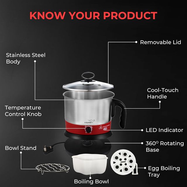V-Guard Vkm12 Multicooker Electric Kettle 1000 Watts Cooker