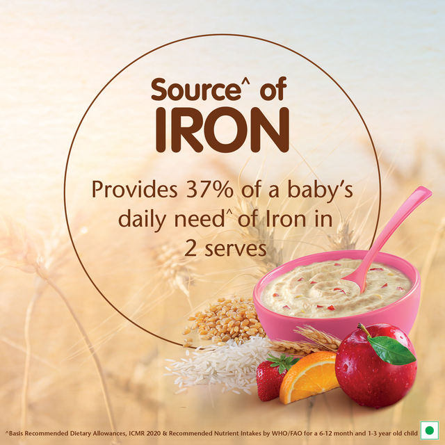 Nestle CERELAC Wheat Rice Mixed Fruit Baby Food Cereal (Source of Iron & Protein, 10 -24 Months)