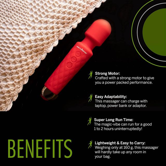Healthsense Cordless Full Body Massager , 8 Speeds, 20 Modes & 1 Year Warranty - Magic-Vibe Hm 260