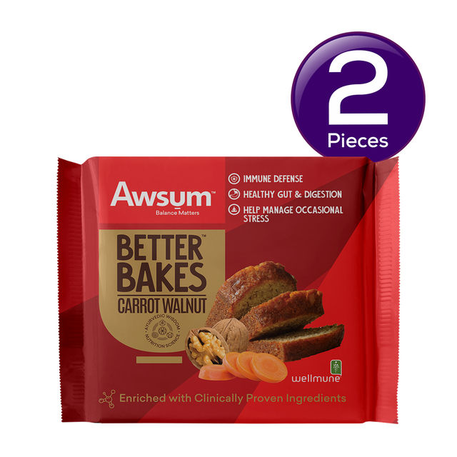 Awsum Better Bakes Carrot Walnut Cake 60 g Combo