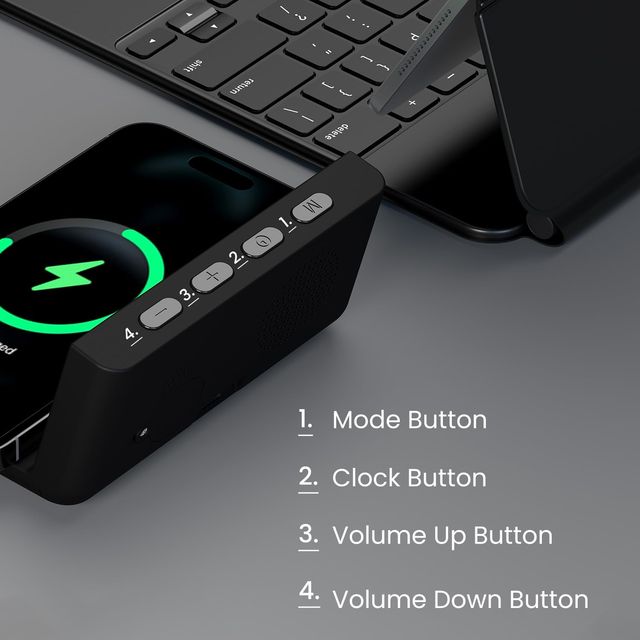 Portronics Freedom 4A a Desktop Wireless Mobile Charger with QC Adapter for Fast Charging(Black)