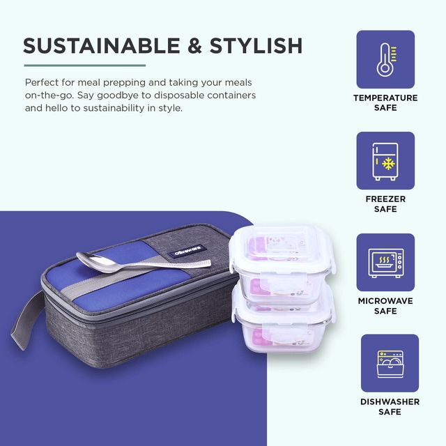 Oliveware Freshco Glassware Lunchbox - Blue
