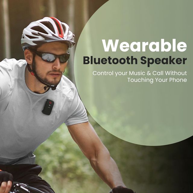 Portronics Talk Three Wearable Bluetooth Speaker With Mic | Magnetic Clip-On | Bluetooth 5.3v Black