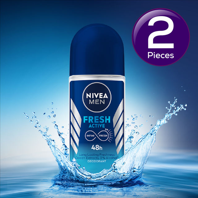 Nivea Fresh Active Underarm Roll On 72h Protection 50 ml Combo