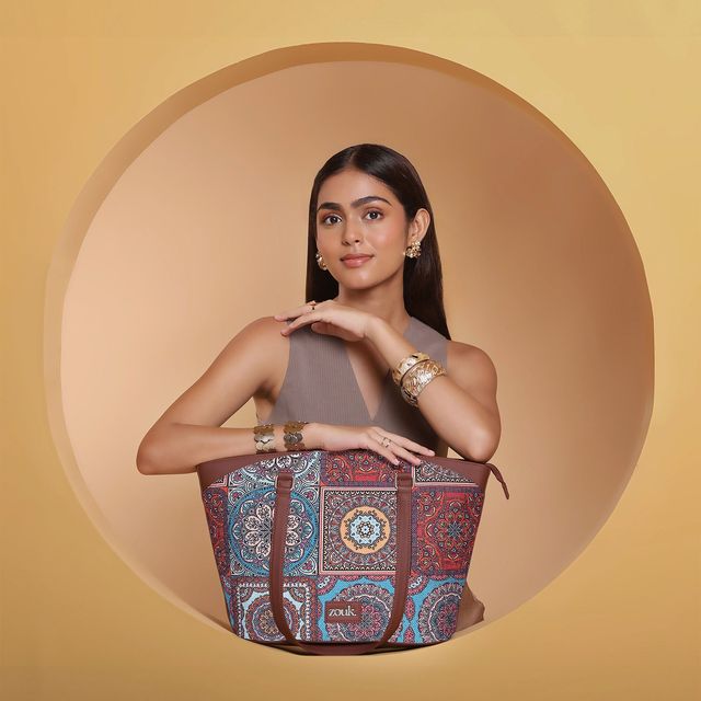Zouk Women's Vegan Leather 10 L Double Strap Tote Bag | Multicolour - Standard