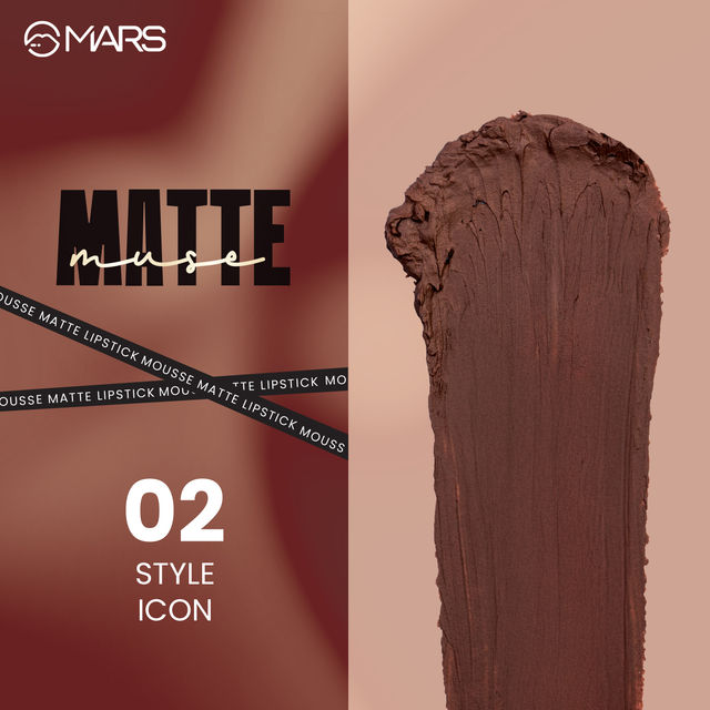MARS Cosmetics Matte Muse Mousse Lipstick (3ml) (02-STYLE ICON) with Doe-Foot Applicator