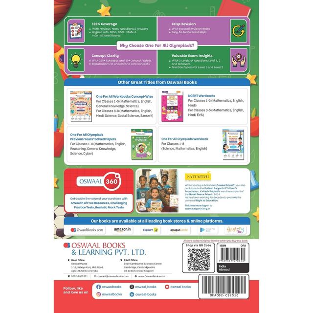 Oswaal One for All Olympiads Previous Year Solved Papers Class 2 English For 2025 Exam