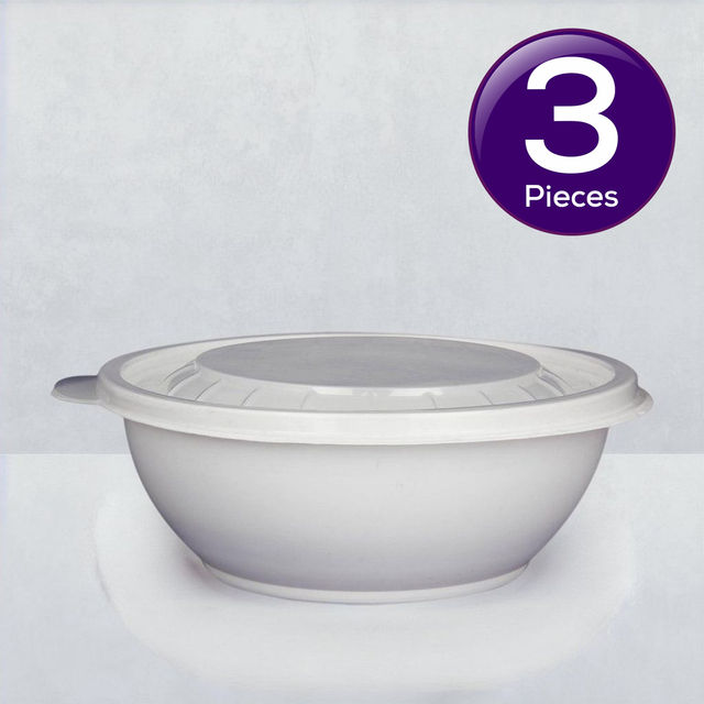 Vinay Trading Plastic Round Reusable Container with Lid 750ml Pack of 6 6 pc Combo