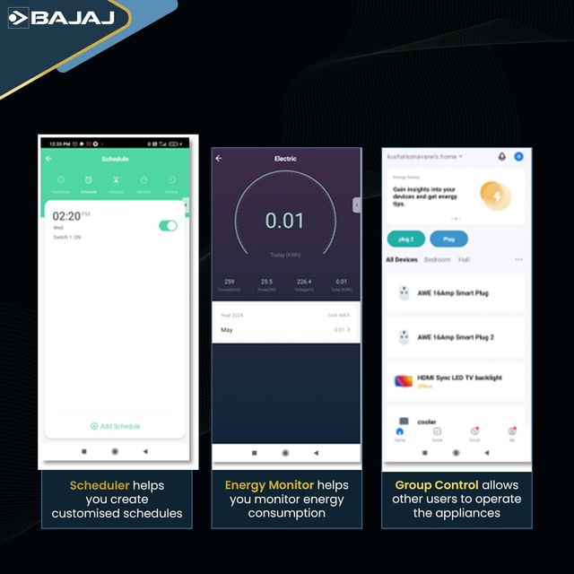 Bajaj Awe Wi-Fi Smart Plug 16A