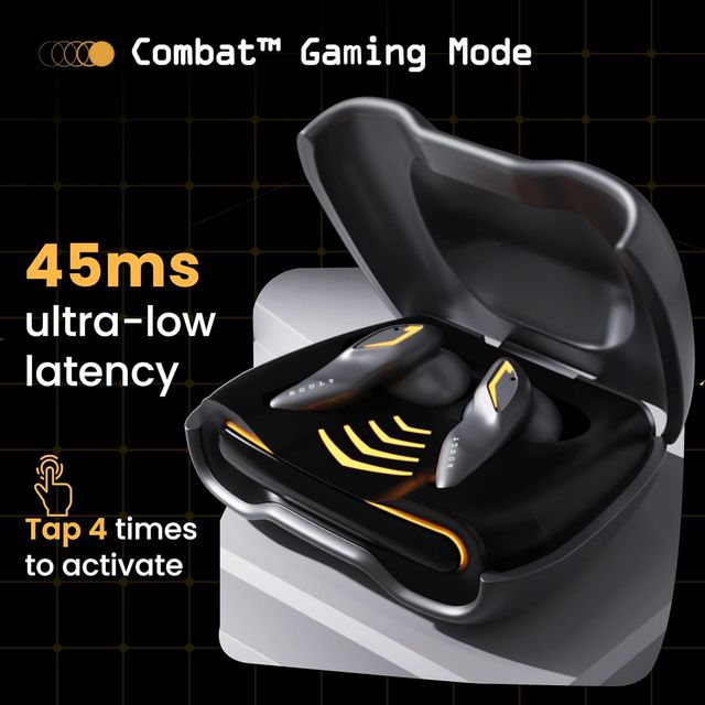 GOBOULT Astra with Quad Mic ENC, 48Hrs Battery, Low Latency Gaming (Smoky Metal, True Wireless)