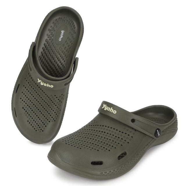 Yoho Men Classic Clogs Olive Green - UK7