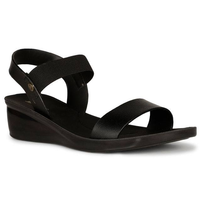 Bata Wedge Black Sandal For Women - 5