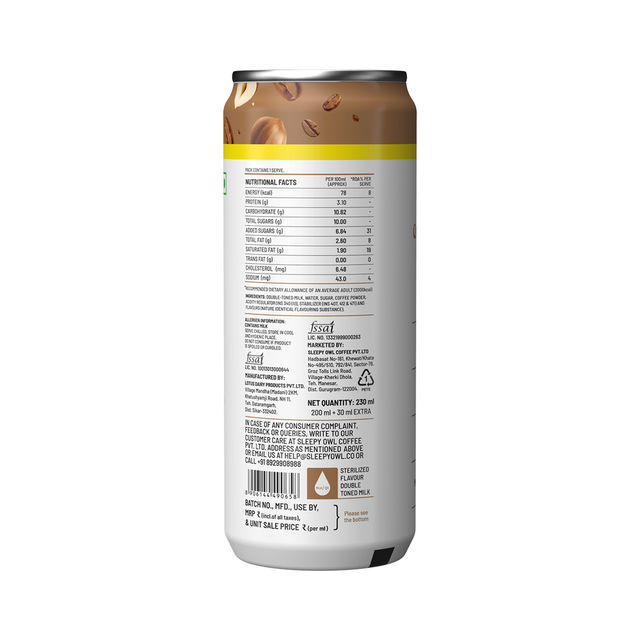 Sleepy Owl Cold Coffee Can - Hazelnut 200 ml Combo