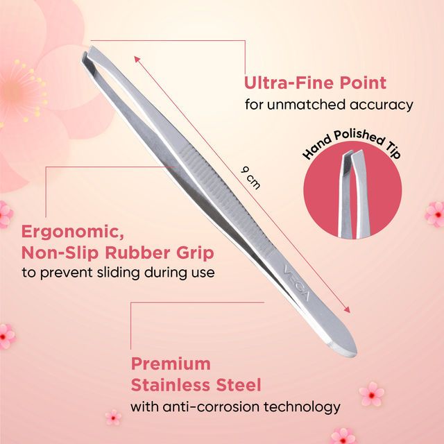 VEGA Tweezer - Square Tip, Silver, (TW-01)