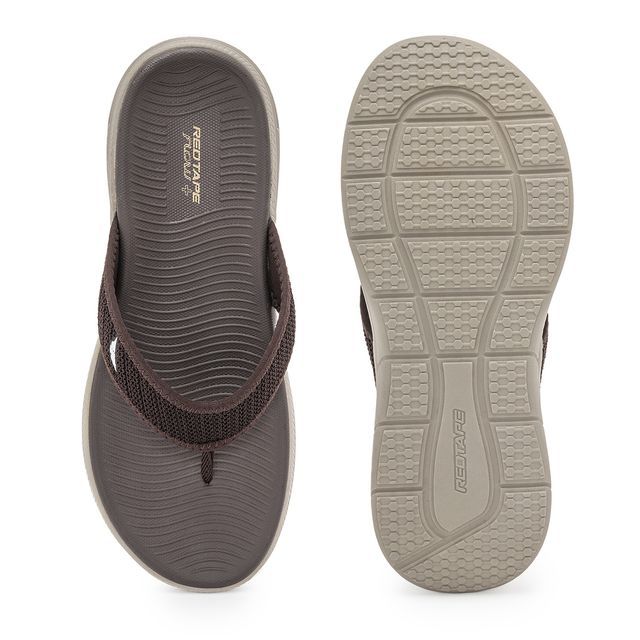 Red Tape Casual Thongs For Men | Relaxing Slip-On Support | Brown | Size 10