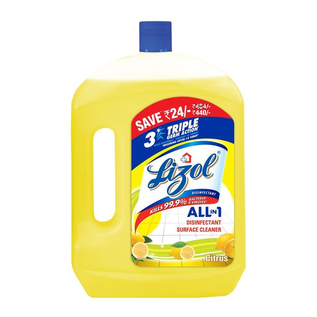 Lizol Disinfectant Surface & Floor Cleaner Liquid, Citrus(2l) & Colin Glass Cleaner Pump 2X More Shine With Shine Boosters(500ml) Combo