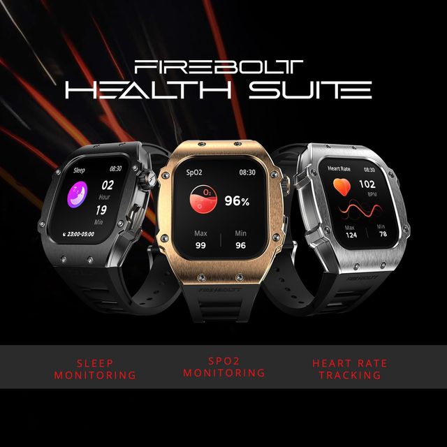 Fire-Boltt Ashphalt Smartwatch | 1.91" Display | BT Calling - Gold Blue
