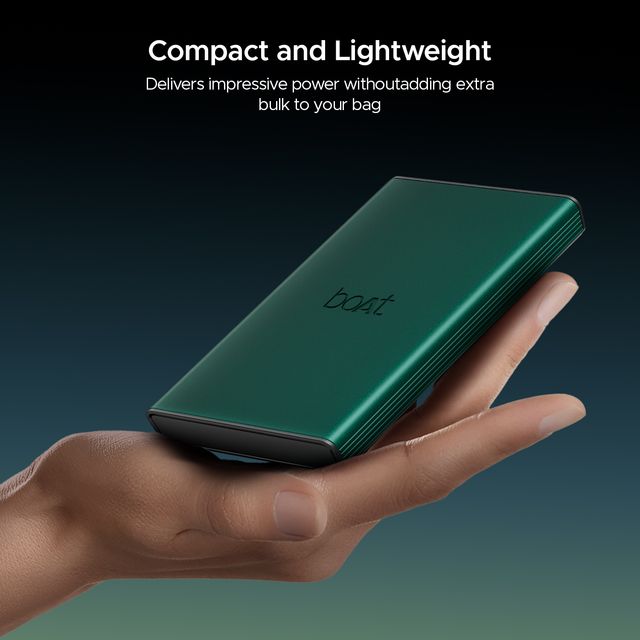 boAt 10000mAh Pocket Size Power Bank w/ 2-Way 22.5W Fast Charging - PB300 Pro (Emerald Green)