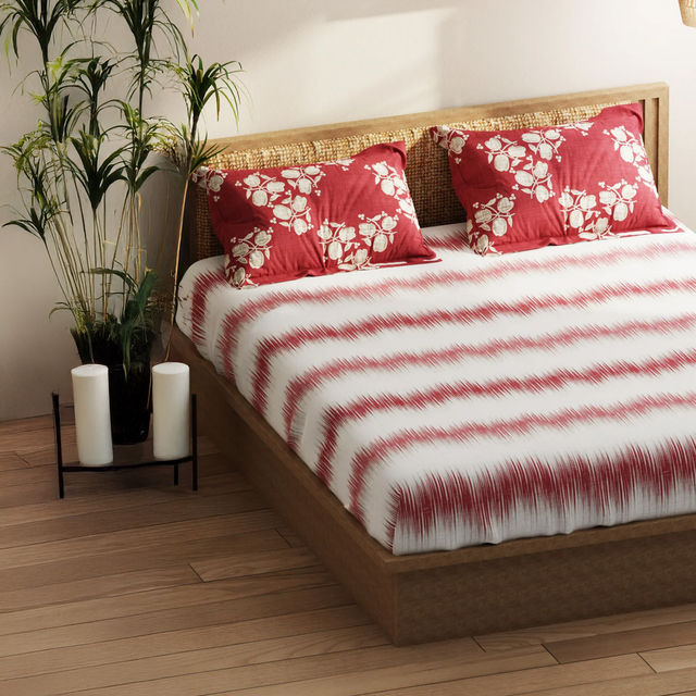 Kopa Extra Smooth Micro Double Bedsheet With 2 Pillow Covers | Set of 3 | Blush, Burgundy