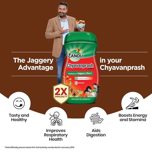 Zandu Jaggery Chyawanprash Avaleha, Made with Jaggery (Gur), No added Sugar